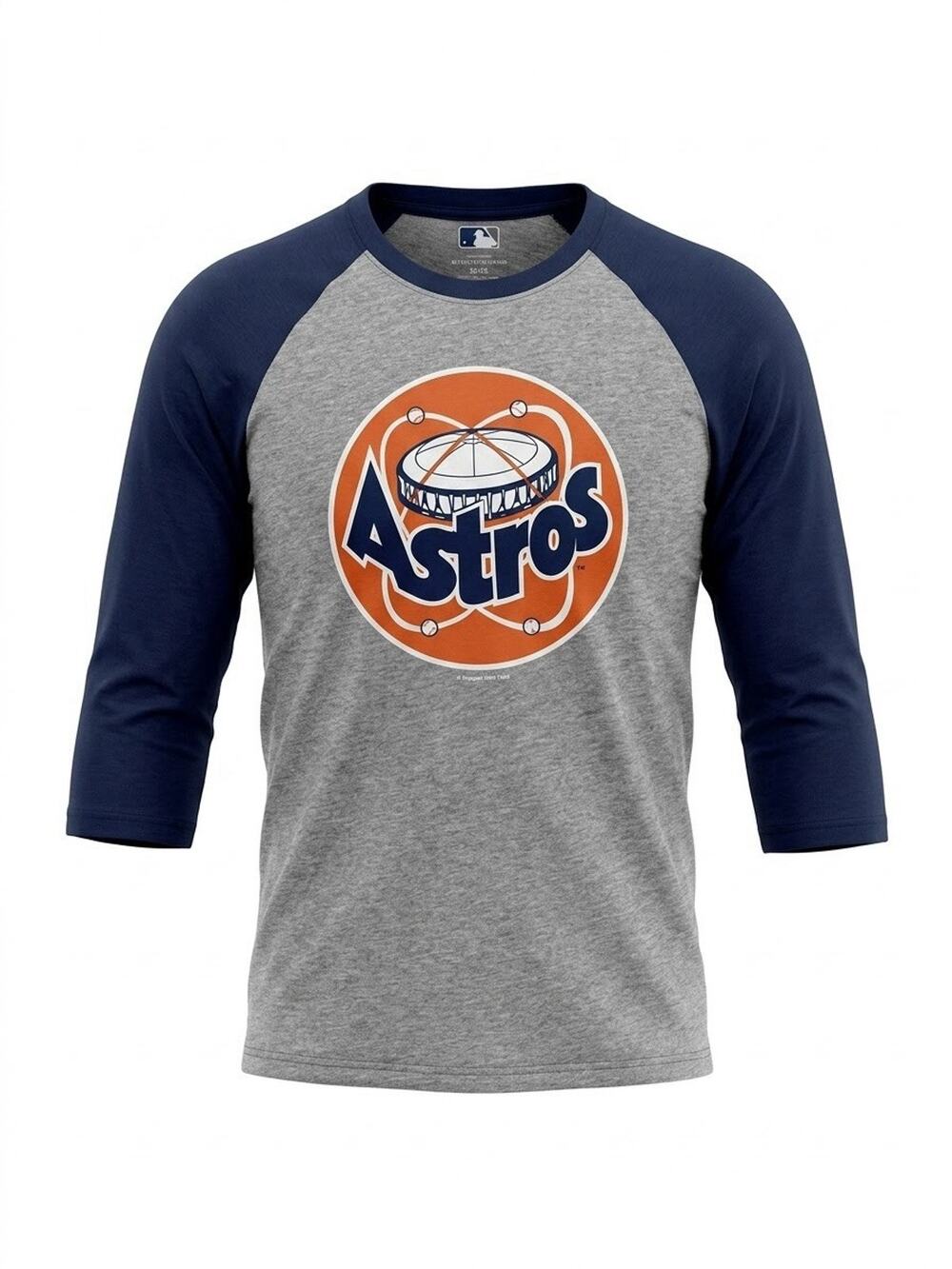 Men's MLB Houston Astros 1977 Logo 3/4-Sleeve Two Tone T-Shirt - S